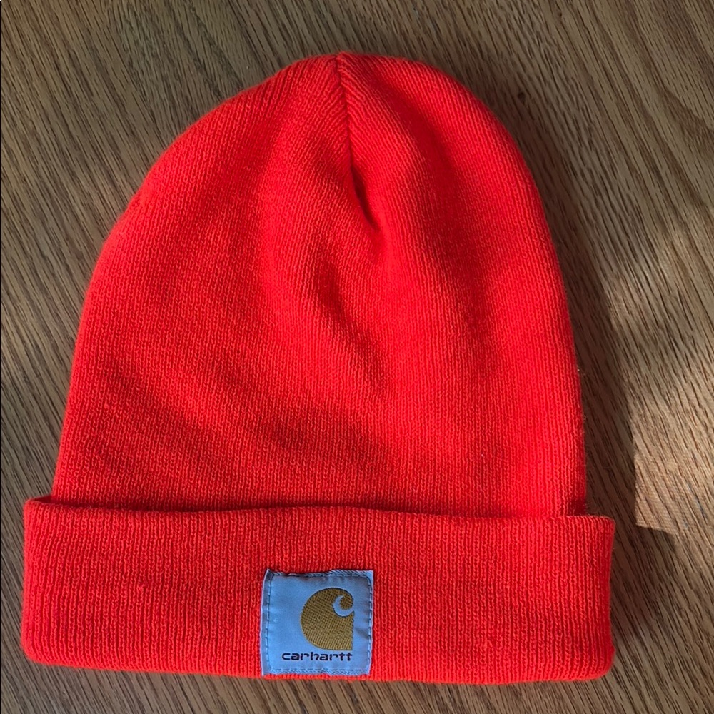 Carhartt Orange Knit Beanie Hat